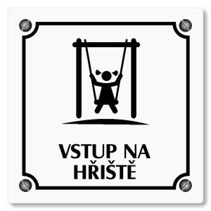 Vstup na hřiště, 100x100mm, bílá, Kansas